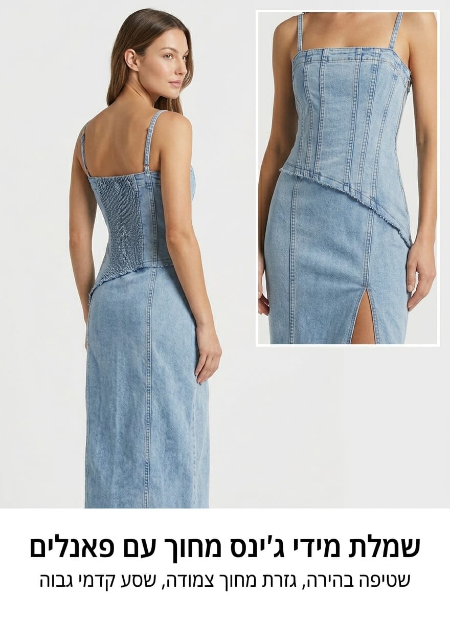 שמלת Denim Corset Midi